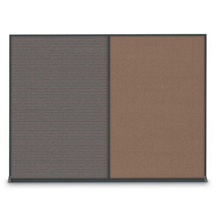 United Visual Products Double Door Radius Corkboard, 60"X36", S UV8004-SATIN-BLACK
